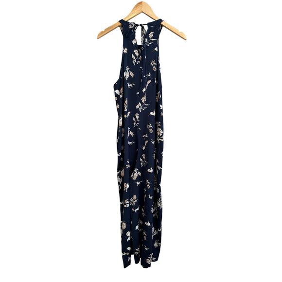 NEW Keyhole Wide Leg Satin Jumpsuit in Menagerie Folklore Print Nightfall Medium - Picture 7 of 11